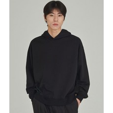 리우아 RIOOA 하이게이지 하이코튼 세미오버핏 후드티 블랙