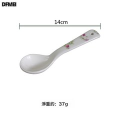 新款复古碎花陶瓷盘子家用甜品盘陶瓷水果沙拉碗餐具套装, 1個, 碎花小勺子, 參考詳情