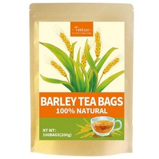 TeeLux Mullein 잎 티백 3g/백 30개 천연 뮬린 잎 카페인 프리 생분해성 옥수수 섬유 피라미드 티백 224861, 보리, 3g