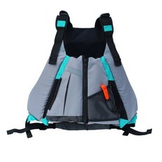 槳板救生衣 便攜成人男女通用皮划艇透氣短款水上娛樂游泳浮力背心, 灰綠 (送手機防水袋),均碼