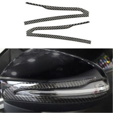 亮光真碳纖維後視鏡蓋飾條貼片，適用於W205 W213 X253 GLB GLC, 1個