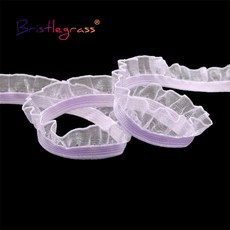 프린 BRISTLEGRASS 2 5 10 야드 5/8 15mm Organza 프릴 레이스 트림 탄성 스판덱스 밴드 Tulle 테이프 머리띠 투투 드레스 DIY 봉제 공예, Light Orchid, 10 Yards, 1개