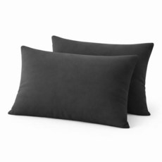 COTTON STICH 유아용 베개 커버 2개 세트 미니 베개 커버 600수 면 아동용 부드럽고 가벼운 베개 커버 (와인 유아 30.5x40.6cm(12x16인치) 지퍼, Youth Pillowcase 16x22 Zipper, 다크 그레이 단색