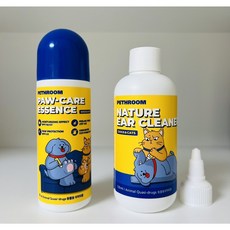 [페스룸] 반려동물 테이크 케어 세트 (네이처 이어클리너 120ml + 포우 케어 에센스 85ml), 1개, 205ml