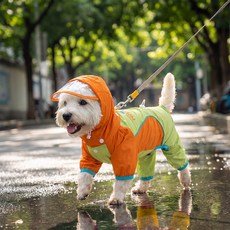 寵物防水雨衣 中小型犬適用 雨天外出遛狗 雨披, 蒂安綠, 1個