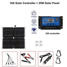 휴대용 단결정 셀 태양 전지판 USB 충전기 모바일 자동차 배터리 RV 5V 18V 25W 50W 12 볼트, 1개