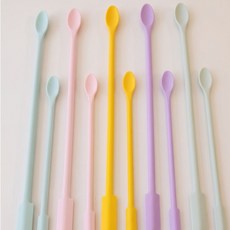 시즌마루 파충류피딩용 숟가락 실리콘먹이수푼, 1개, 2p, 노랑+블루(대)