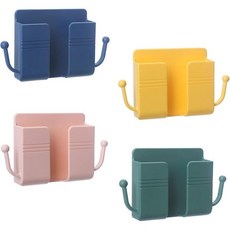 4Pcs 벽걸이 휴대폰 홀더 접착식 벽걸이 휴대폰 거치대 충전 스탠드 및 리모컨 스탠드 침실 주방 욕실 사무실용 다용도 소켓 포켓 범용 데크 보관함, 4Pcs 벽걸이 휴대폰 홀더 접착식 벽걸이 휴대폰 거치