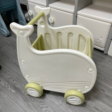 HOBBY TREE 兒童玩具收納車 鯨魚巴士造型 大容量移動式收納櫃 寶寶學步車 輕鬆組裝, 鯨魚收納車白綠(簡單組裝), 1個