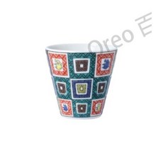 日本製 九谷燒 青郊窯 緣起吉祥系列 清酒杯 白酒杯 茶杯, 1個, 石畳文