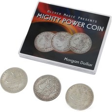 Enjoyer Mighty Power Coin (Morgan Dollar) by Oliver Magic Tricks 근접 마법 동전 관통 마법 환상 동전 기믹, 1개