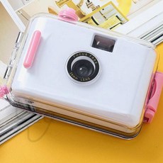 (화이트핑크)토이카메라 필름카메라 다회용 방수 레트로 방수카메라 수중촬영 감성카메라, 1개
