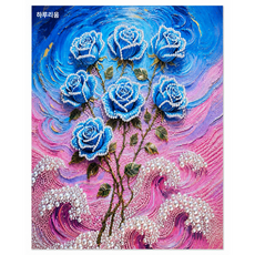[하루리움] DIY 보석 진주 드릴 페인팅 키트 홈데코 인테리어 장식 세트, ZZH029, 1개, 30*40cm