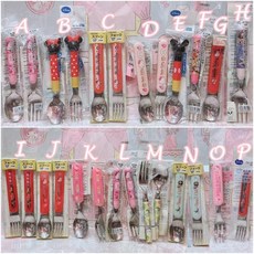 小花花日本精品 Kitty 米奇米妮 公主 冰雪奇緣 閃電麥坤 龍貓 兒童湯叉組 湯匙 叉子 8, 1個, P,多買可優惠