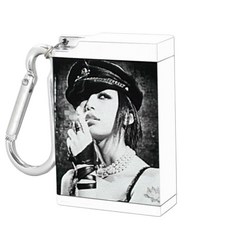 可愛卡皮巴拉造型菸灰缸 附鑰匙圈，迷你隨身菸灰缸，情緒穩定療癒小物, 冰銀色 美女戰士, 1個