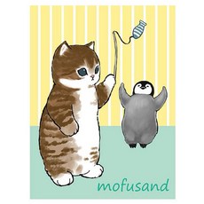 貓福珊迪 迷你便條紙 便條本 鯊魚貓 留言條 隨身記事本 備忘錄 貓咪 MEMO 迷你紙條, 1個, 企鵝