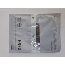 아에르 스탠다드 베이직 보건용 마스크 중형 KF94, 1개입, 50개, 시크 그레이