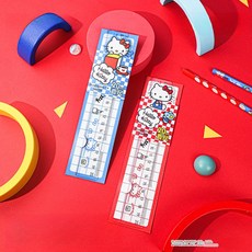 헬로 키티 20cm 자, 1개, 파랑 빨강 2개
