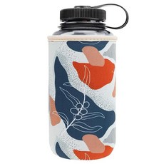 YR Nalgene 워터 쿨러 및 병 슬리브용 재사용 가능한 네오프렌 단열 슬리브 홀더 (블랙 473.2ml(16온스) 와이드 마우스), 32oz Wide Mouth, Leaf