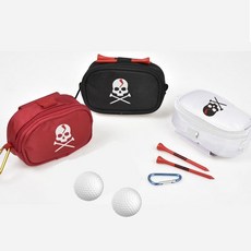 i-style 高爾夫骷髏頭小球包 (贈TEE、D字扣環) 大容量球袋 收納小腰包【GF05009】台灣快速出貨, 黑色, 1個