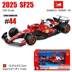 부라고 1 43 신형 F1 메르세데스-AMG 2025 W16 63 조지 12 키미 안토넬리 합금 자동차 다이캐스트 모델 수집품, 2025 SF25-44