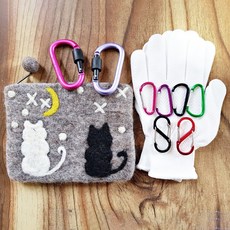 알미늄 카라비너 세트 캠핑 와이어 고리 소형 S형 가방고리 악세사리용품