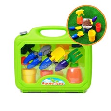 모래놀이세트 정원놀이 모래놀이장난감 가드닝장난감, 740g, 그린, 옐로우, 오렌지, 블루, 퍼플, 혼합, 삽, 갈고리, 화분, 분무기, 가위