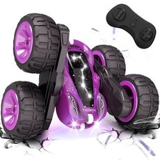 조명이 있는 원격 제어 자동차 2.4Ghz RC 자동차 양면 360 플립 RC 스턴트 자동차 어린이 및 성인을 위한 휴대용 충전식 장난감 자동차, WJQYS8915D