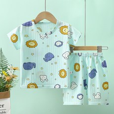 아카누스 남여아 시원하고 편한 홈웨어 아동 반팔 순면 실내복 상하세트