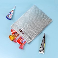 은박보냉봉투 지퍼 손잡이 은박 보냉봉투 15p 캠핑 식품 보온 보냉팩 은박보온봉투, 100ml, 단품