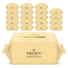 브라운 프리미엄 옐로우 아기물티슈 캡형, 73g, 72매, 20개