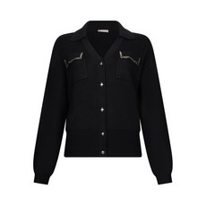 리우조 아플리케 포켓 가디건