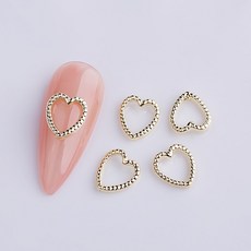 하트그로스 2개입 네일파츠 7.5x8mm 젤네일아트재료, 하트그로스 네일파츠/ 2개입, 골드 7.5x8mm (1181)