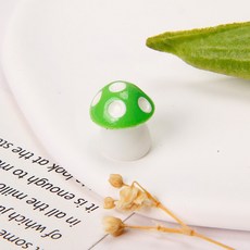 微景觀造景小香菇模型配件，迷你可愛蘑菇裝飾，DIY盆栽裝飾材料, 綠色, 1個