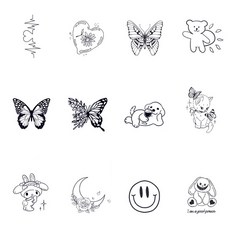 케이엠 타투 스티커 셀프 인스턴트 헤나 문신, 1세트, 타투색 2번