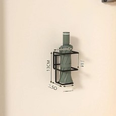 현대적인 미니멀리스트 벽걸이 우산 보관대 현관 우산꽂이 스탠드 금속 접이식 보관 선반, 1. 검정색 1구 후크 없음 [무흔 접착 스티커 증정], 1개