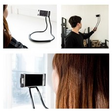 셀카봉 목장착 휴대폰거치대 목걸이핸드폰거치대, 블랙