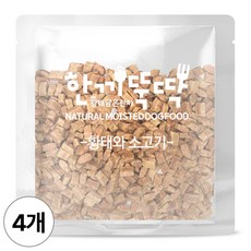 한끼뚝딱 전연령 강아지 황태담은 소프트 사료 습식 50g * 4, 황태+소, 4개