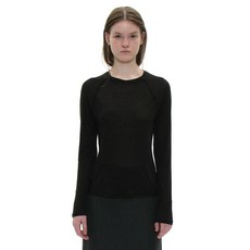 매장정품 PARTIMENTO 파르티멘토 WOMEN PWC 쉬어 레글런 롱슬리브 티_블랙 PWC-2555BK 886738