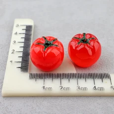 미니어처 3D 토마토 송진 카보숑 참 스크랩북 전화 장식 DIY 쥬얼리 제작 인형 집 액세서리 10 개, 01 luminous 22mm, 05 No.1red