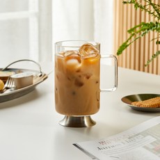 [모던하우스]스텐 받침 내열 유리 손잡이잔500ml_GA0125013, 1개, 상세설명참조