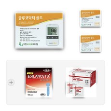 글루코닥터 골드 혈당계+시험지 100매+침 100개+솜 100개, 1세트