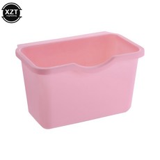 주방 캐비닛 문짝 걸이식 쓰레기통 쓰레기 용기 미니 가정용 청소 도구 쓰레기통, 분홍색