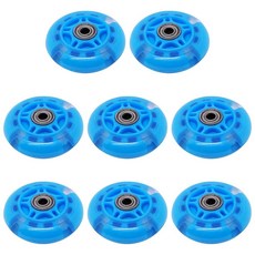 BENLIUDH 베어링이 있는 인라인 스케이트 휠 6.3cm2.5인치 롤러 블레이드 64mm 야외 및 실내 투명 사무실 의자 수하물용4팩 실버 164533, 블루