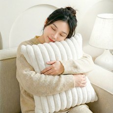 소하임 버니블룸 소파쿠션 솜+커버 2개 세트, 화이트