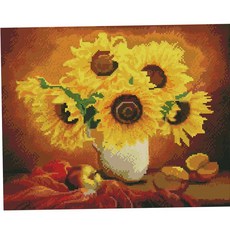 큐빅페인팅 해바라기 화병 (캔버스) 보석십자수 40x50 79000EA 1EA, 본상품