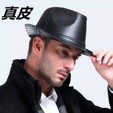 정장모자 영국모자 남성용 가죽 신사모자 중절모자, A. 5556cm, A. 검정