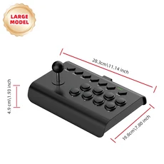 닌텐도 스위치용 아케이드 스틱 및 스위치 조이스틱 컨트롤러 안드로이드 파, 1개, black, black