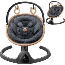 哄娃神器多功能安撫椅嬰兒搖椅新生兒寶寶搖籃搖搖椅工廠電動搖椅, 黑色