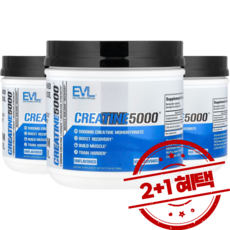 2+1 이블루션 뉴트리션 크레아틴 5000 무맛 500g 모노하이드레이트 스포츠 보충제 / 해외직구 미국정품, 3개